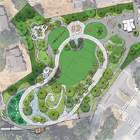Artist's rendering of the new Pathways Park.