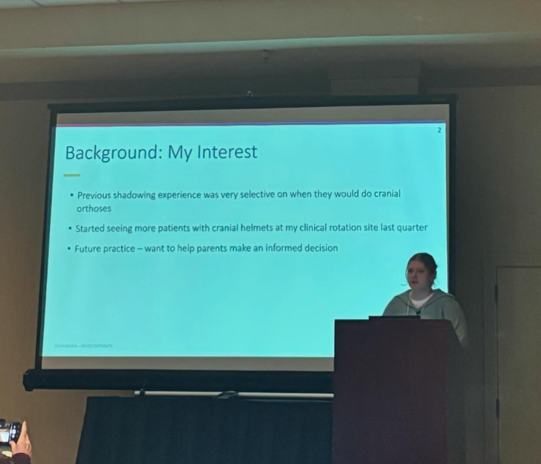 Student presenting at the NWAAOP Board.